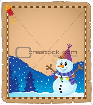 Parchment with party snowman theme 2
