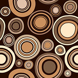 Brawn abstract seamless pattern with round shapes