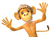 3D Illustration of a Jolly Monkey