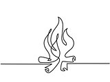 Fire outline icons on white background