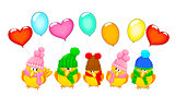 Birds with balloons 