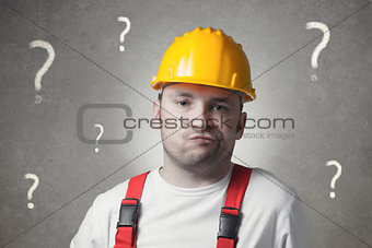 Confused young worker