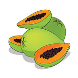 Isolate papaya fruit