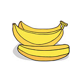 Isolate ripe banana fruit