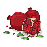 Isolate ripe pomegranate fruit