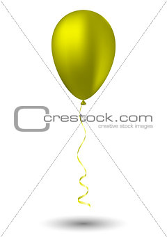 Yellow balloon on white background