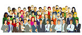 Group picture with diverse people, illustration