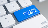 Payment Options on Blue Keyboard Key. 3D.