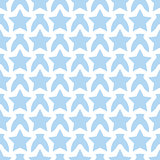 Seamless white blue pattern with stars