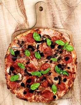 Pepperoni and Mushrooms Pizza