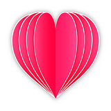paper heart on white background