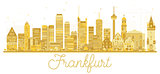 Frankfurt Germany City skyline golden silhouette.