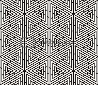Vector seamless pattern. Modern stylish texture. Repeating geometric tiling from striped triangle elements