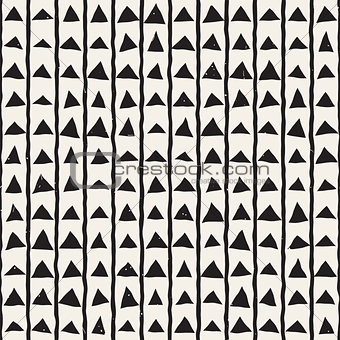 Hand drawn style ethnic seamless pattern. Abstract geometric shapes background