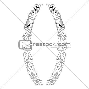 Hand drawn zentangle brackets. Vector decorative unusual object