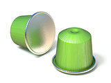 Green coffee capsules 3D
