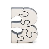 White puzzle jigsaw number THREE 3 3D