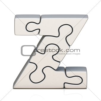 White puzzle jigsaw letter Z 3D