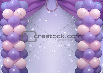 Birthday Background with Party Balloons