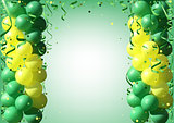 Background with Party Balloons and Confetti