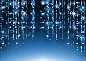 Blue Glass Beads Hanging Background