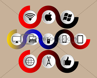 set of technology icons 