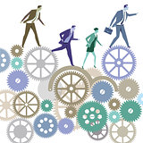 Business people in competition, symbol illustration