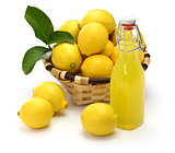 homemade limoncello, italian traditional lemon liqueur