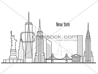 New York city skyline - Manhatten cityscape, towers and landmark