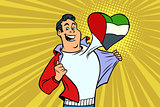 UAE patriot male sports fan flag heart