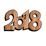 2018 new year wooden figures