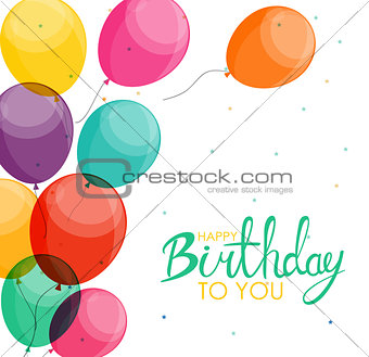 Abstract Happy Birthday Balloon Background Card Template Vector Illustration