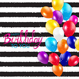 Abstract Happy Birthday Balloon Background Card Template Vector Illustration