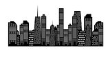 Silhouette City Background. Vector Illustration