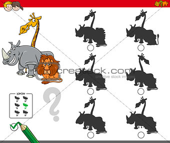 shadow activity game with animal characters