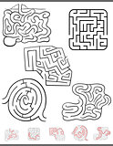 maze leisure game set with solutions