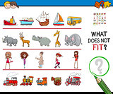find picture not fit in a row educational game