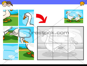 jigsaw puzzles with goose and Duck farm birds