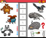 big and small animals educational game for kids