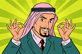 Two hands OK gesture, the Arab businessman