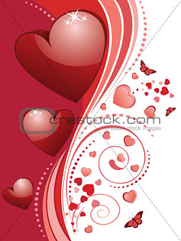 Valentins Day Greeting with 3d Heart