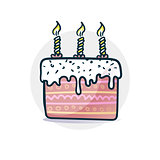 Cake with candles sticker