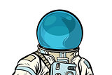 Portrait of astronaut helmet isolated on white background