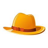 Man hat icon in retro style on white background