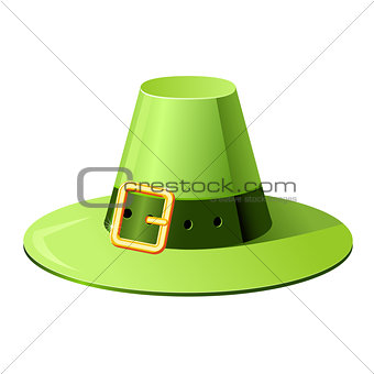Pilgrim hat with buckle - icon in retro style on white backgroun