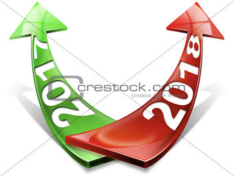 2017 2018 Red and Green Arrows - New Year