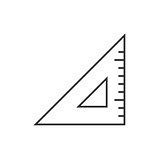 Triangle ruler outline icon