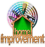 Home Improvement Symbol with Work Tools