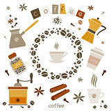 Collection of coffee vector design elements