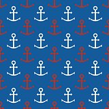 Marine seamless background with anchor